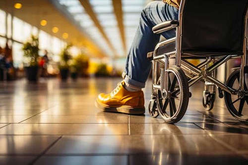 Kørestol lufthavn amputeret Sahva