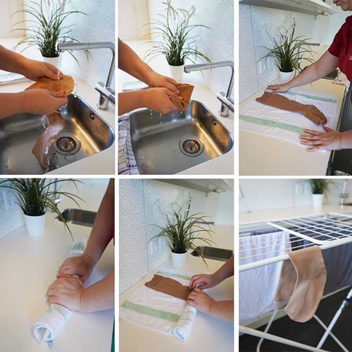 Vedligeholdelse af kompressionsstrømper - Sahva