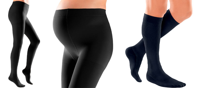 Støttestrømper til gravide afhjælper hævede ben grundet øget væske i kroppen - Sahva