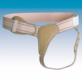 Enkelsidet lyskebrok-bandage fra Orliman - venstre