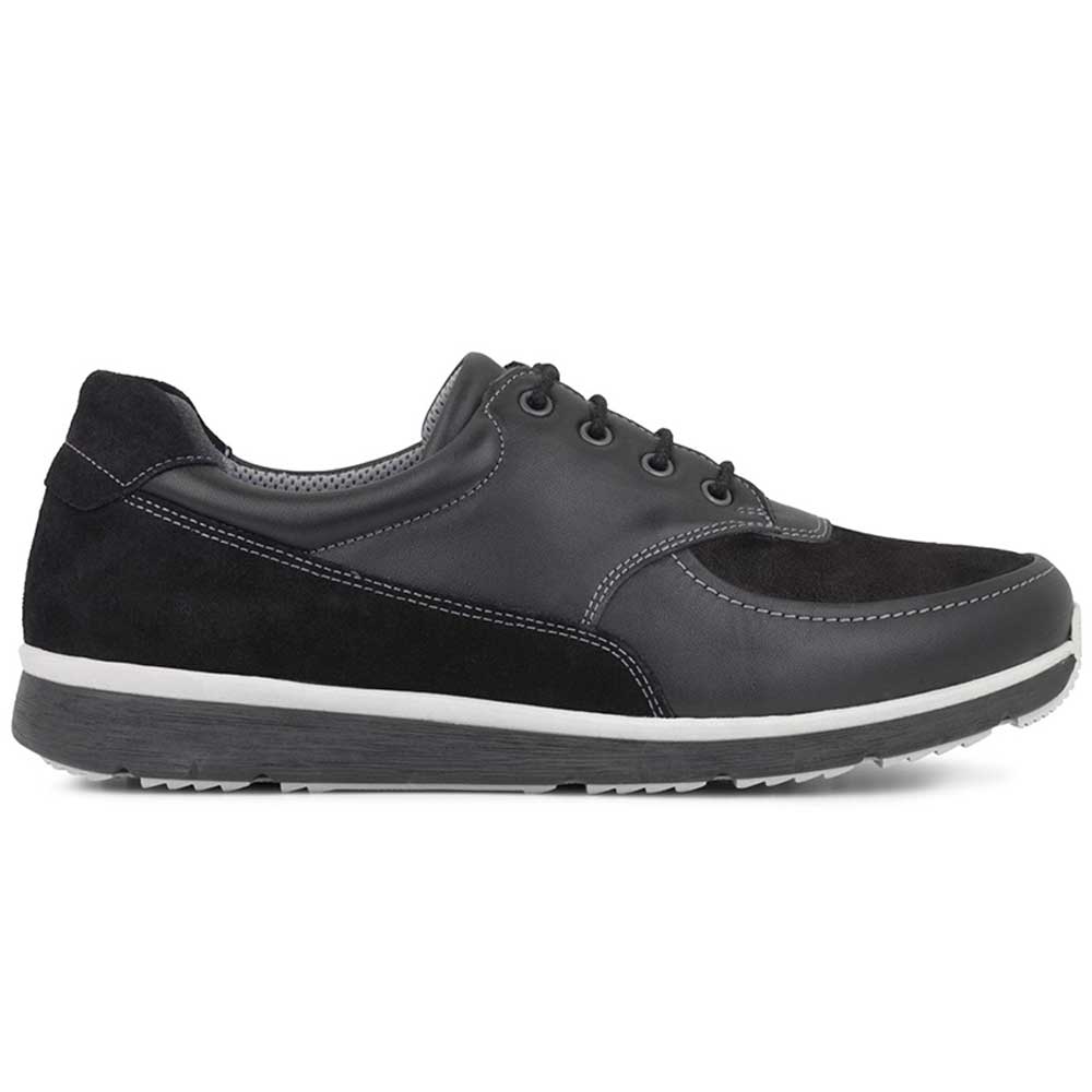 Sort herresko med stretch og snøre - Sahva