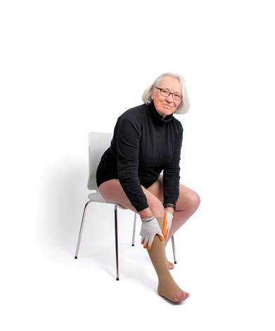 Edith med kompressionsstrømper