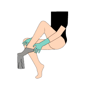 Guide til at tage kompresseionsstrømper på 2