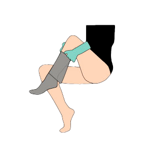 Guide til at tage kompresseionsstrømper på 3