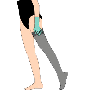 Guide til at tage kompressionsstrømper på 4