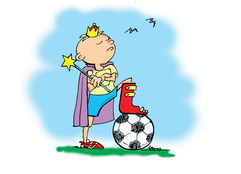 Tegning - Peters fod er slap