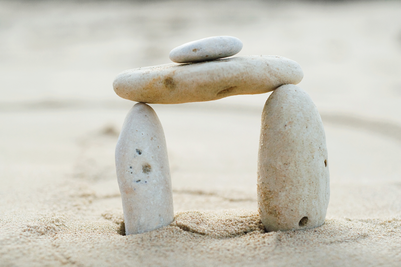 Sten formation på en strand